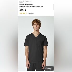 Cherokee Unisex V-Neck Scrub Top - Black WW690